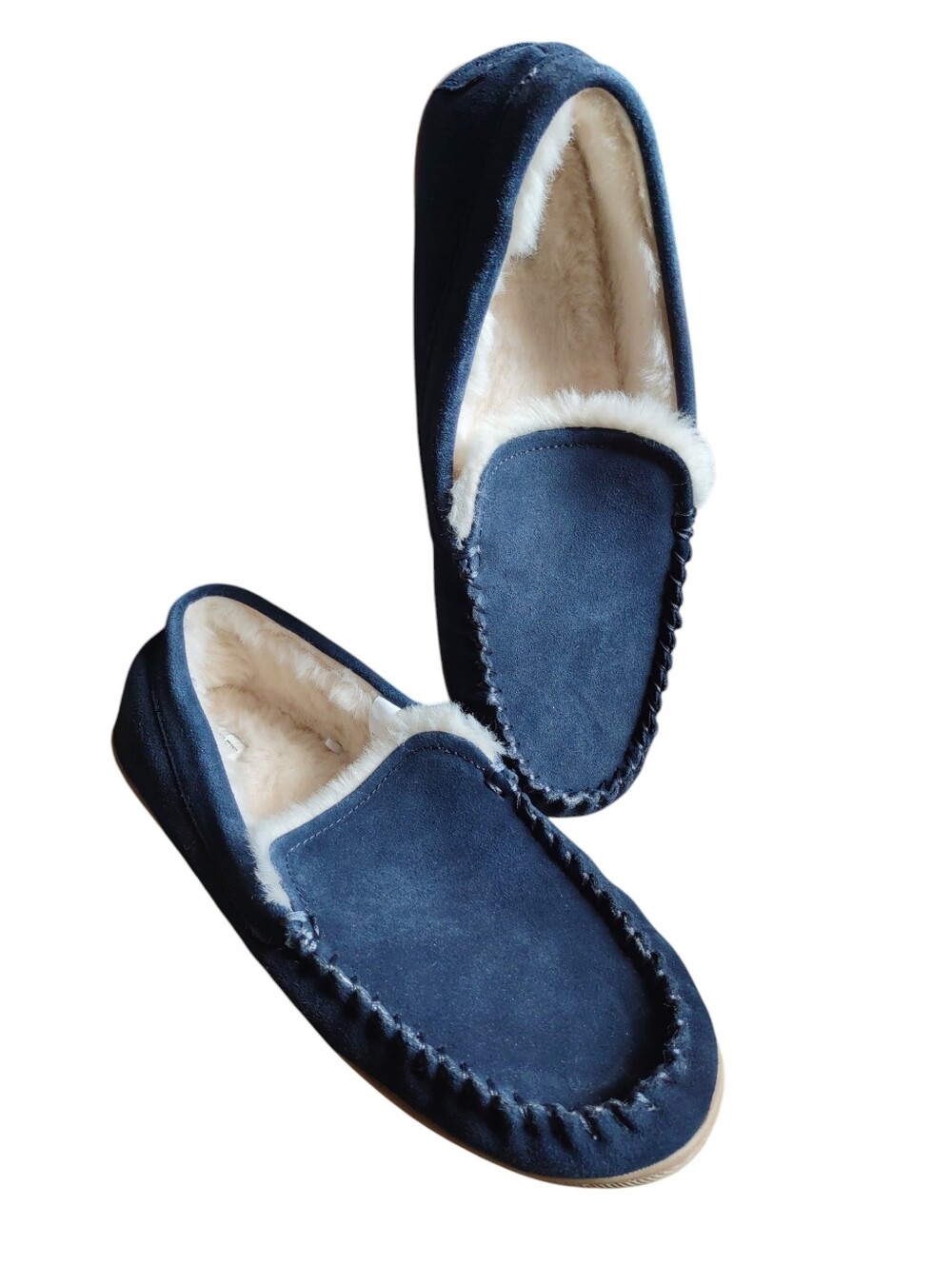 J. Crew Factory Size 10 Blue Suede Lined Mocassin Shoes